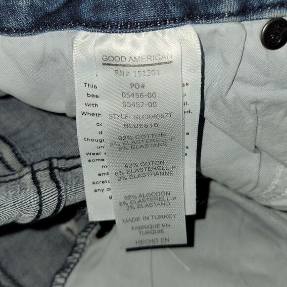 New Good American Good Legs Stretch Skinny Sculpting Jeans Frayed Waist 0 / 25 - Picture 11 of 11